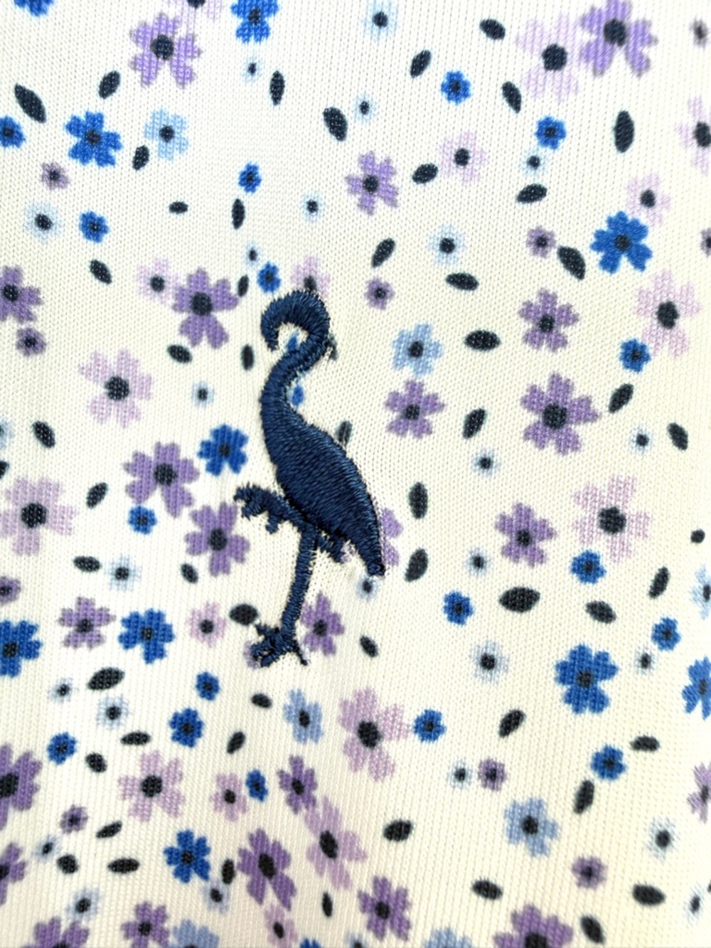 Tailor Byrd Ditsy Floral Performance Polo Golf Shirt White Blue Men's  Size XL - Picture 8 of 17